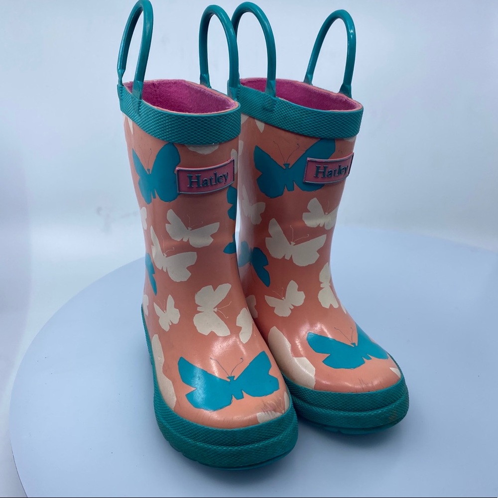 Hatley toddler Rain boots - butterfly pattern - 7C